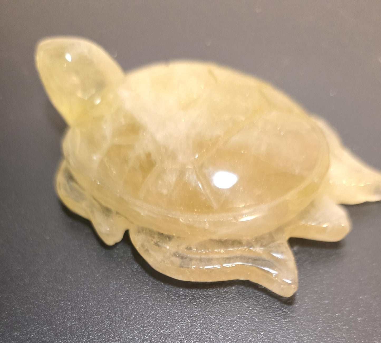 Carved Citrine Turtle