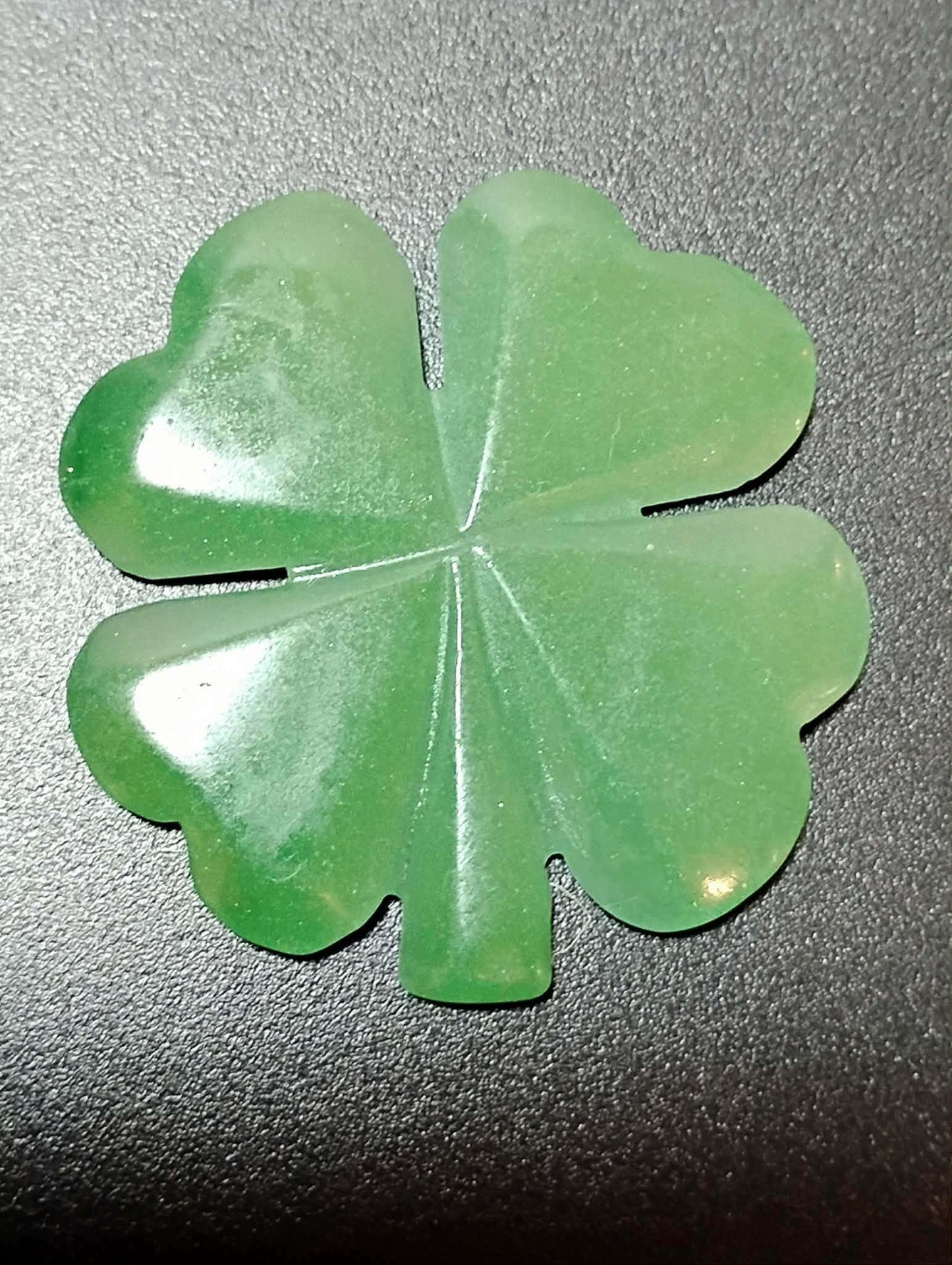 Green Aventurine Crystal Clover, 4 Leaf Lucky Charm, Festival and Good Luck Trinket