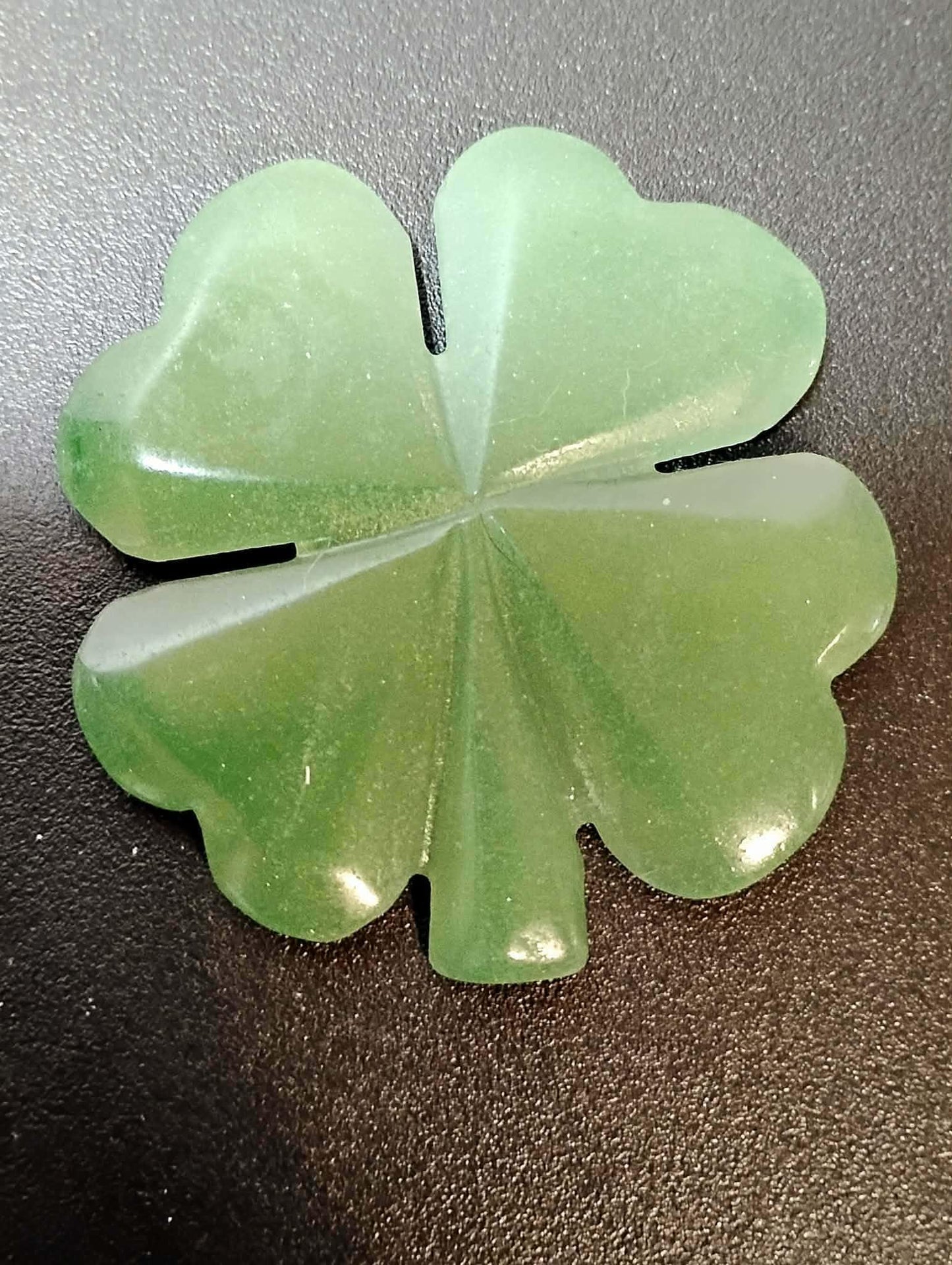 Green Aventurine Crystal Clover, 4 Leaf Lucky Charm, Festival and Good Luck Trinket