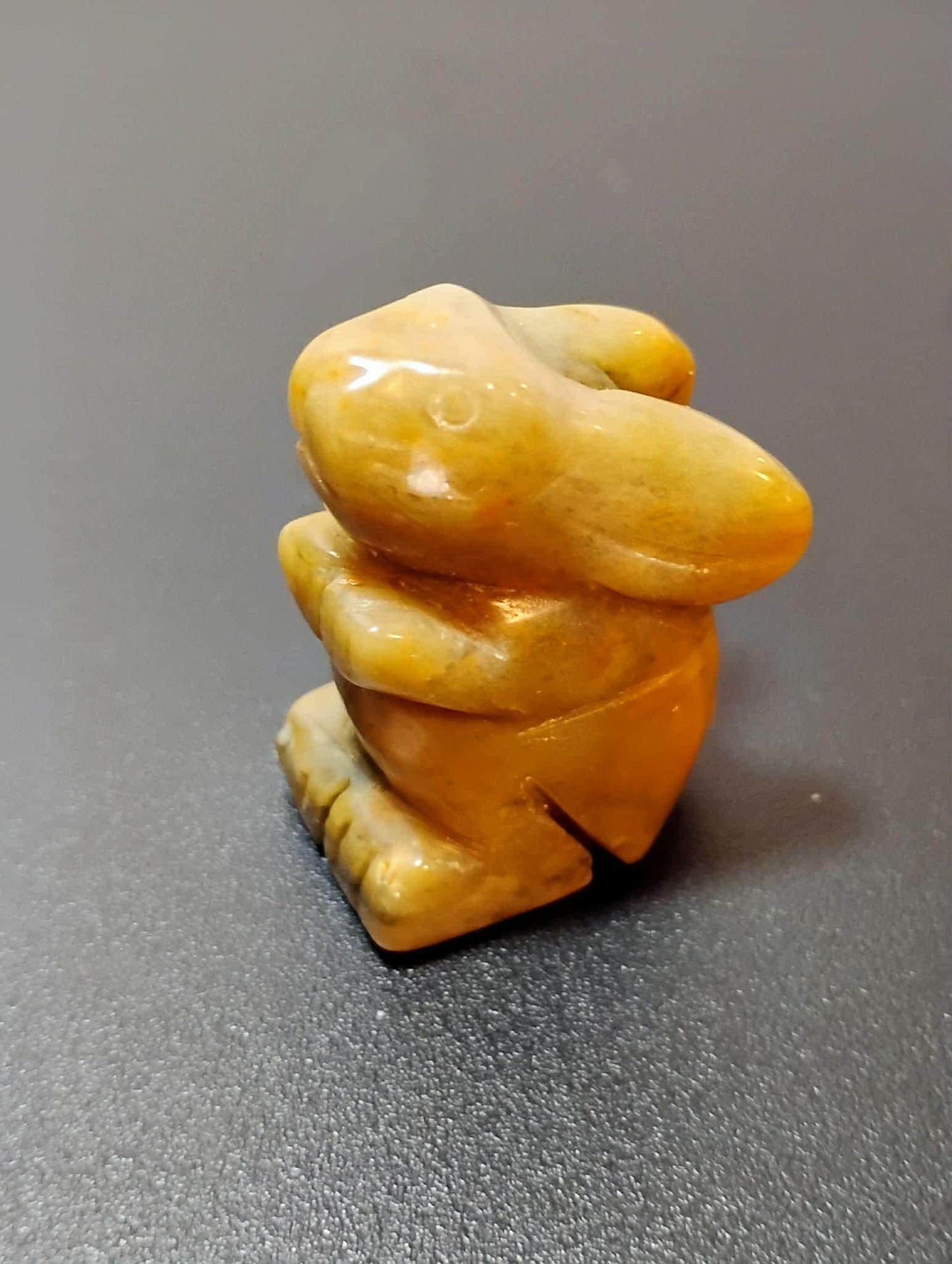 Hand Carved Rabbit Figurines, Crystal Animal, Ocean and Red Jasper, Green Aventurine, Lavakite