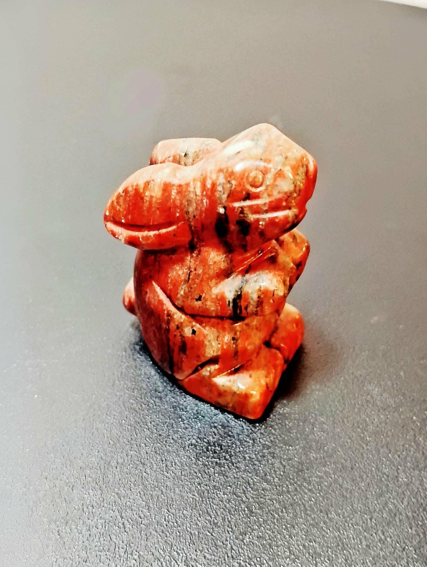 Hand Carved Rabbit Figurines, Crystal Animal, Ocean and Red Jasper, Green Aventurine, Lavakite