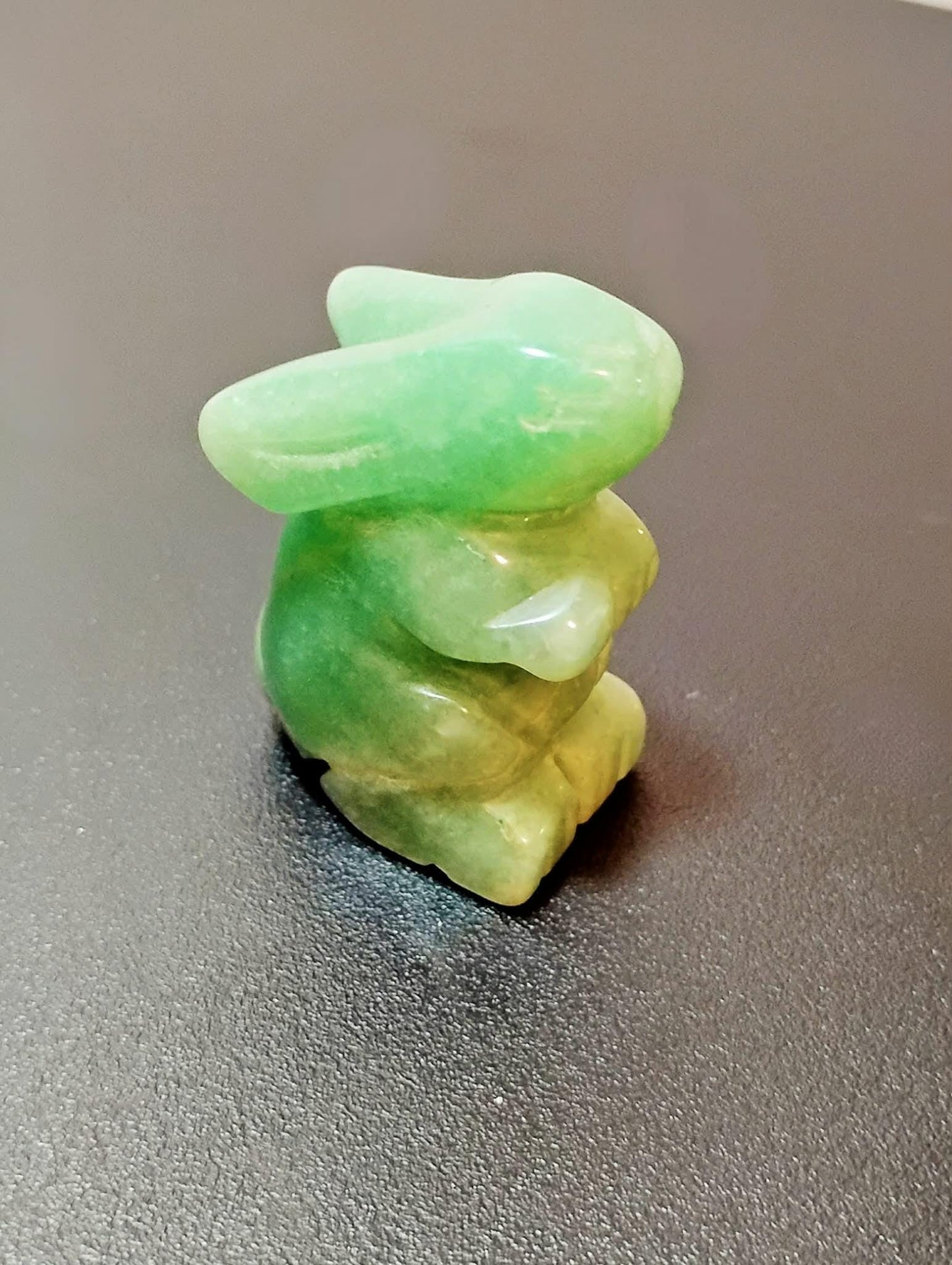 Hand Carved Rabbit Figurines, Crystal Animal, Ocean and Red Jasper, Green Aventurine, Lavakite